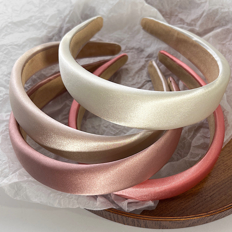 Wholesale Wide Edge Sponge Fabric Satin Three-dimensional Hair Bands